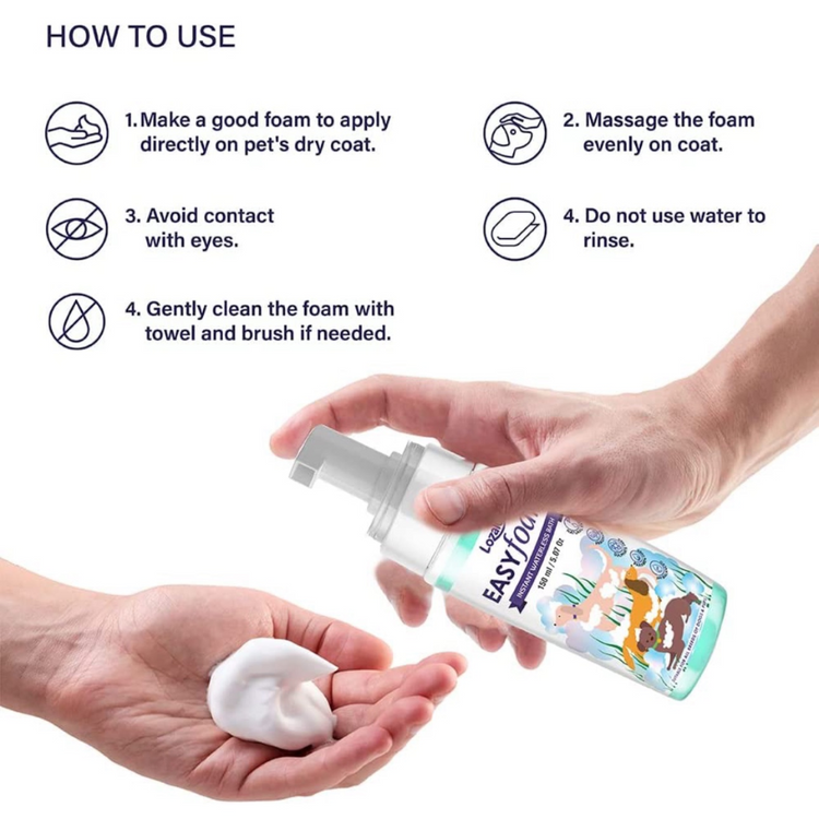 Lozalo Easy Foam Waterless Bath for Dogs Adult & Puppies All Breeds 150ml.