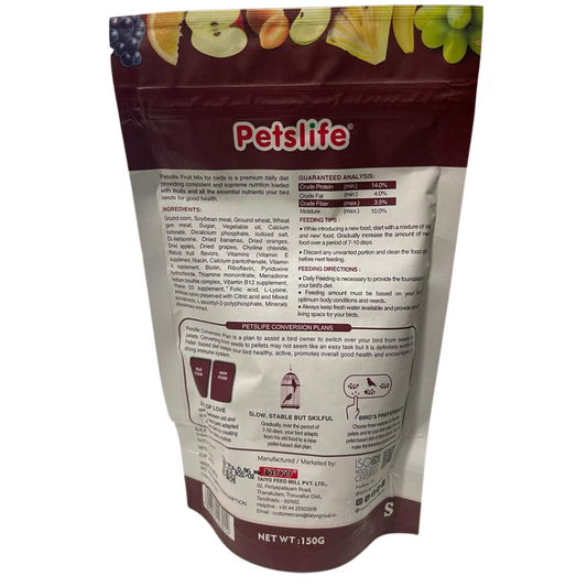 Petslife Fruitmix Bird Food Small 150g
