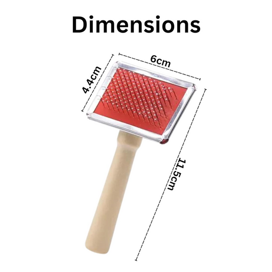 Rectangle Head & Wooden Handle Self-Cleaning Pet Comb