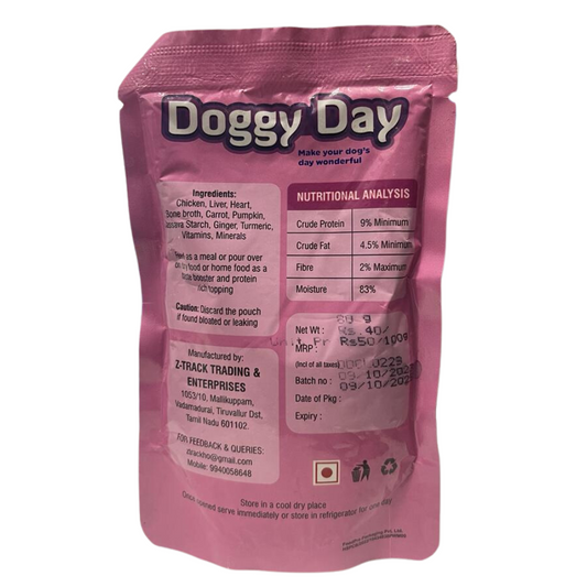 Doggy Day Pour Over Meaty Fest (Chicken & Liver)Dog Food 80g.