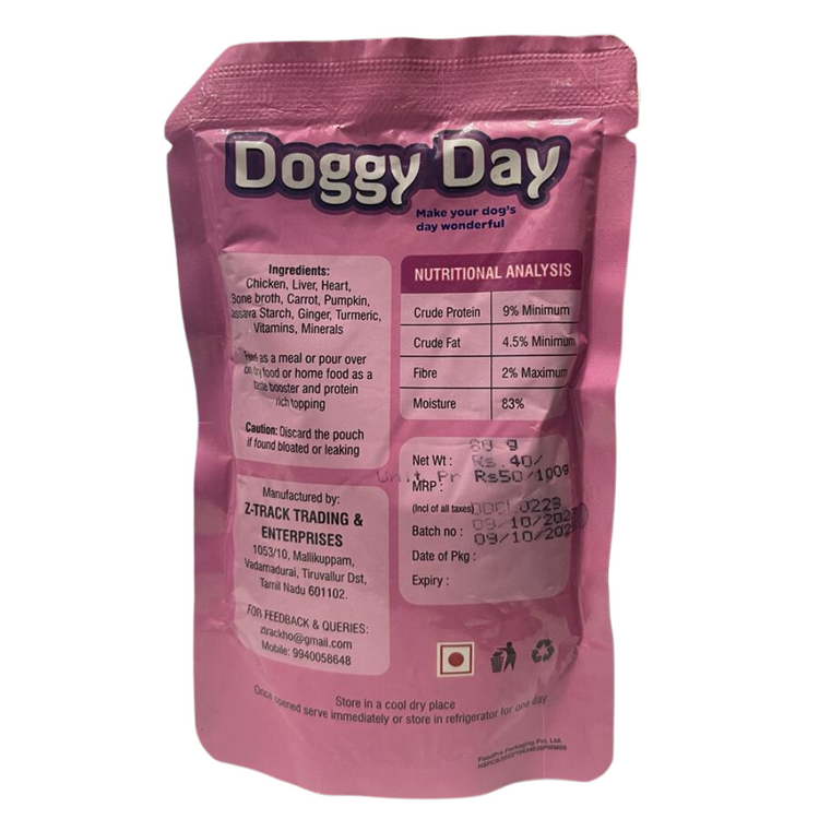 Doggy Day Pour Over Meaty Fest (Chicken & Liver)Dog Food 80g.