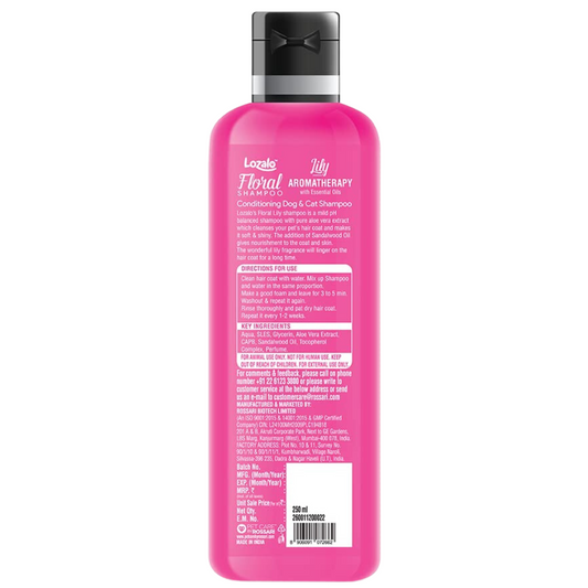 Lozalo Floral Conditioning Shampoo(Lily)for Dogs & Cats 250ml.