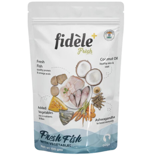Fidele Fresh Fish With Vegetables Dog Gravy Pouch 100 gm