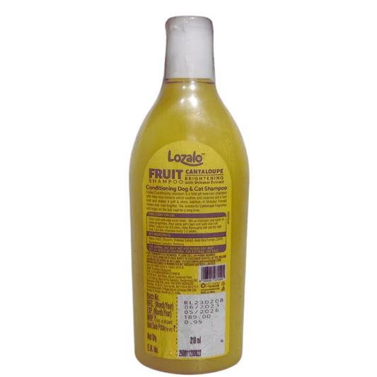 Lozalo Fruit Shampoo Cantaloupe Brightening With Shikakai Extract For Dogs And Cats - 200ml
