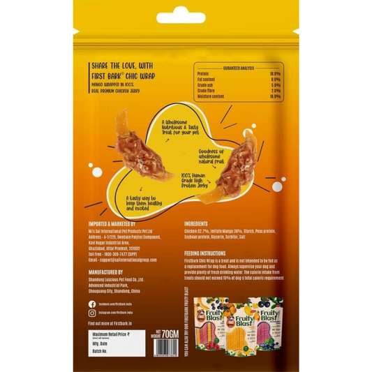First Bark Chick Wrap Mango And Chicken Wrap 70gm