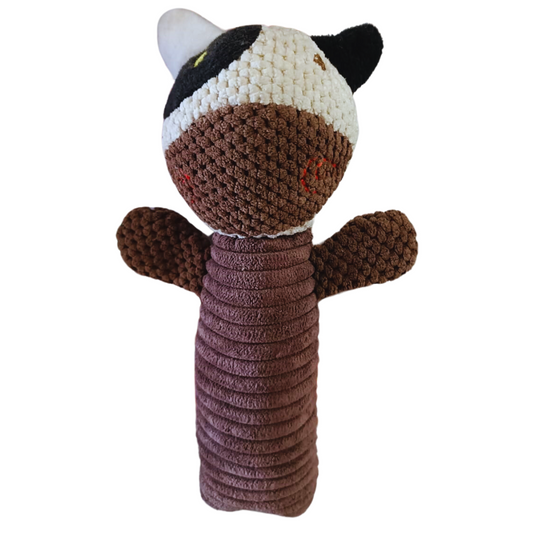 Poochles Cylindrical Squeak Plush Dog Toy