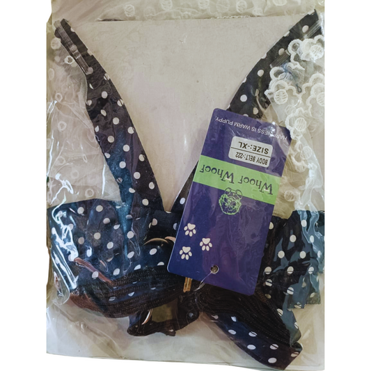 Fancy Cloth Body Belt Ribbon Fashionista Polka Navy Blue XLarge