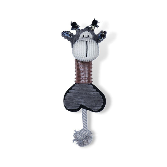 Poochles Squeak Plush With Rope Tail Dog Toy (Assorted)