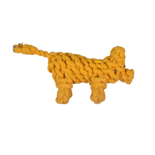 Poochles Braided Repurposed Pig Shaped Rope Dog Toy