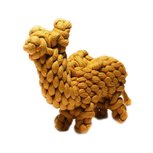 Poochles Braided Repurposed Camel Shaped Dog Rope Toy