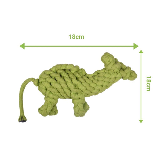 Poochles Braided Repurposed Camel Shaped Dog Rope Toy