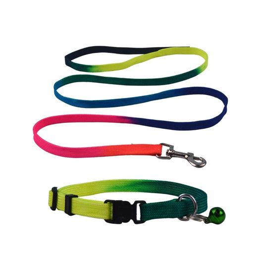 "Rainbow Shower" Puppy Leash And Collar Set