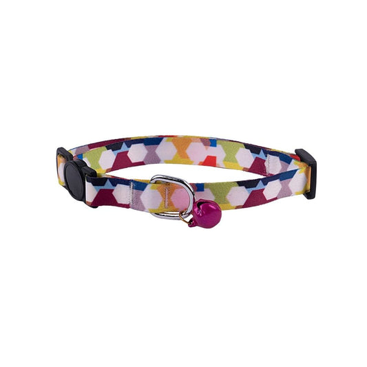 "Multicolor Hexagon" Cat Collar