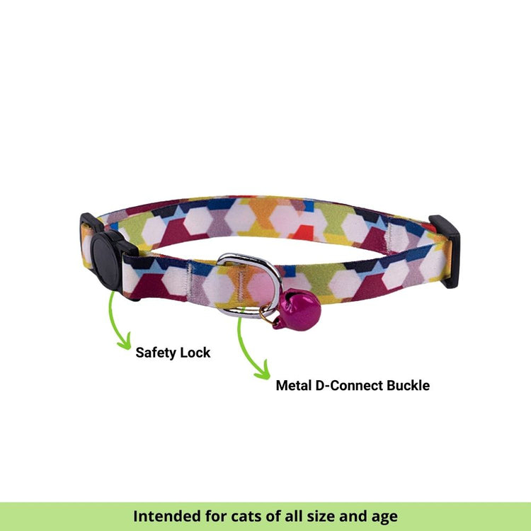 "Multicolor Hexagon" Cat Collar
