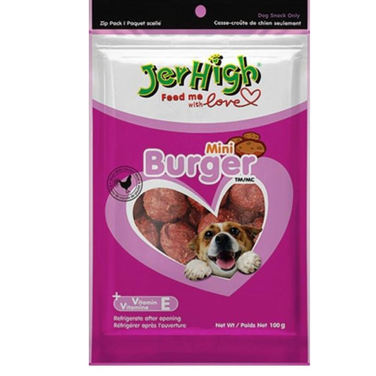 JerHigh Mini Burger Dog Treat 100 Gm
