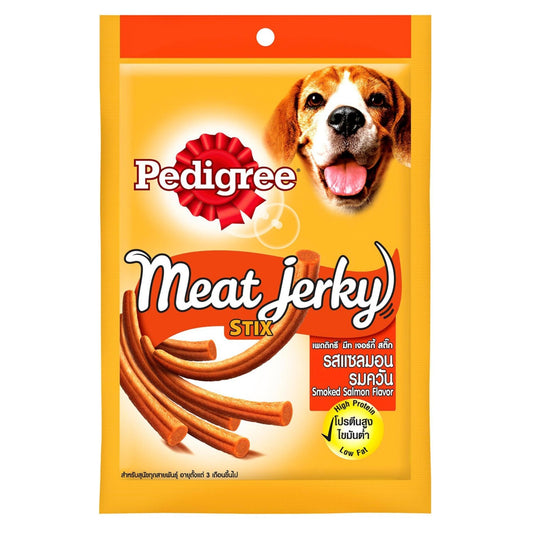Pedigree Care and Treats Adult Meat Jerky Stix Smoked Salmon Chew Treats 60gm x 2no's