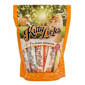 Kitty Licks 7 in 1 Assorted Flavours, 35 Tubes