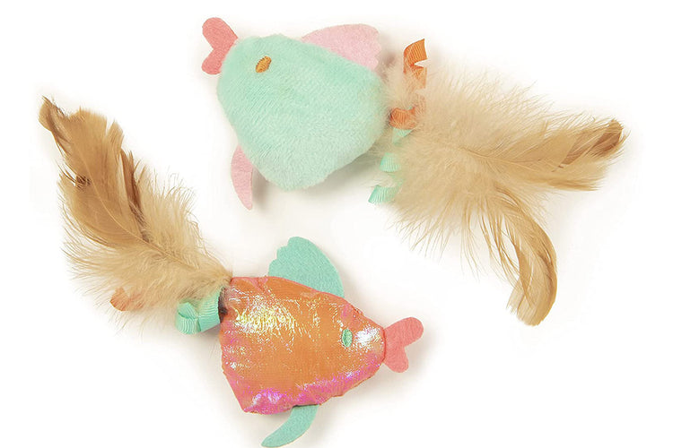 SMARTYKAT Silly Swimmer Fish, Set of 2 Goldfish Catnip Cat Toys