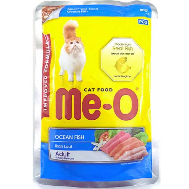 MeO Wet Adult Cat Food Ocean Fish 80gm (Pack of 12)