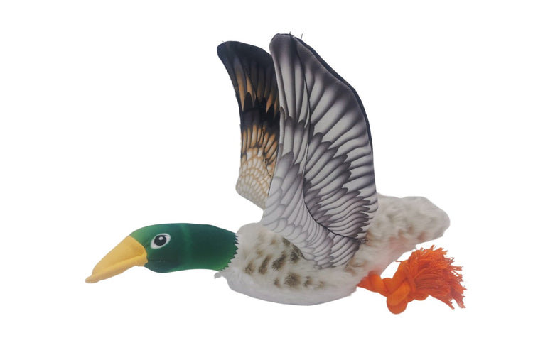 "THE FLYING DUCK-M" Plush Dog Toy For Tough Chewers