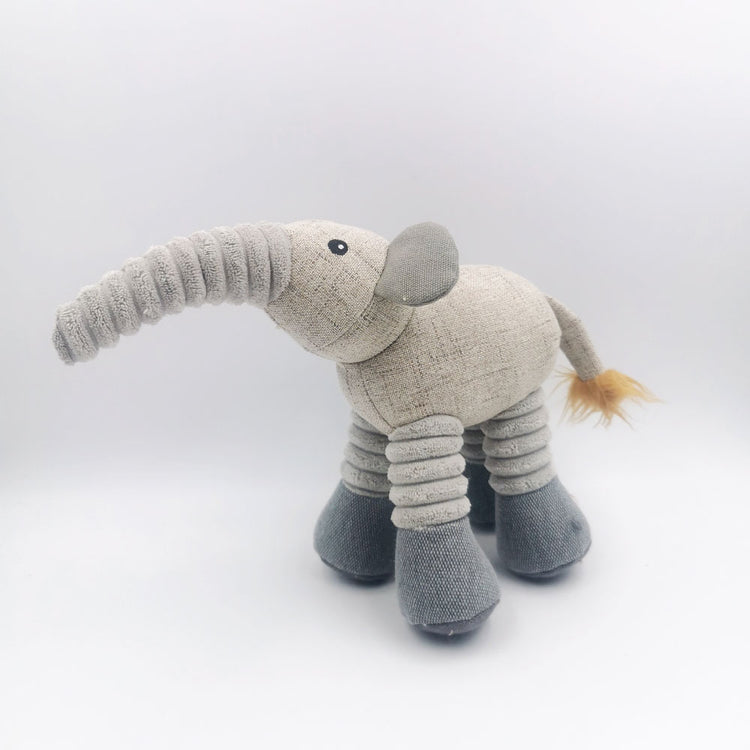 "THE DOCILE ELEPHANT" Plush Dog Toy For Tough Chewers