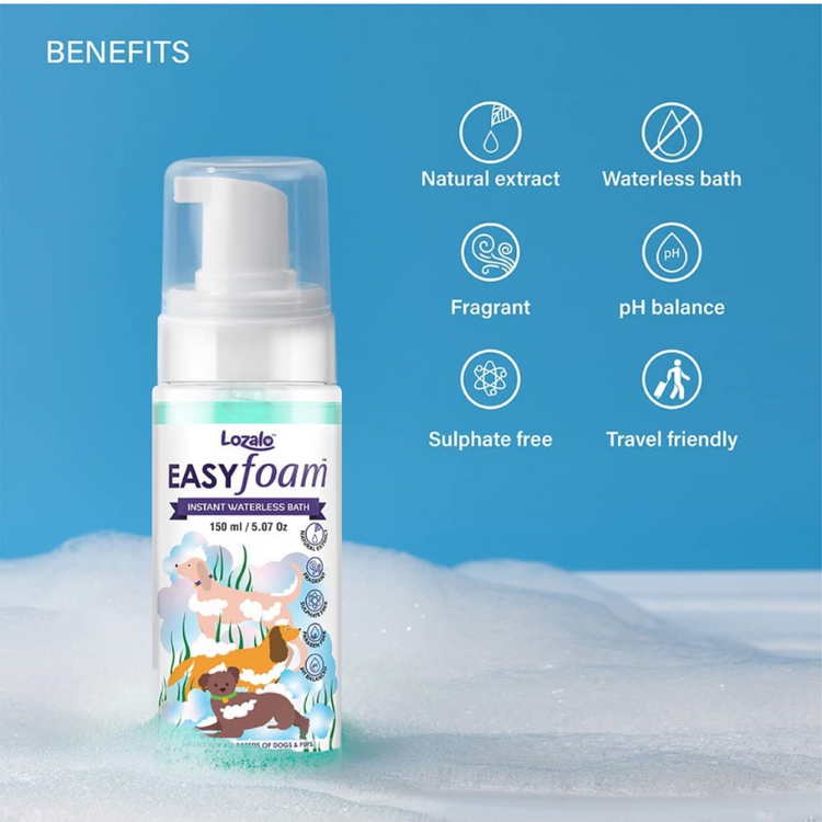 Lozalo Easy Foam Waterless Bath for Dogs Adult & Puppies All Breeds 150ml.