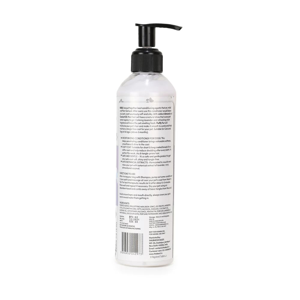 BASIL Pet Fluffy Fur Conditioner for Dogs & Cats 300ml