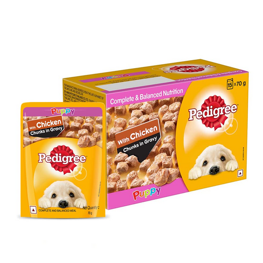 Pedigree Puppy Chicken Chunks Flavour In Gravy 70g.