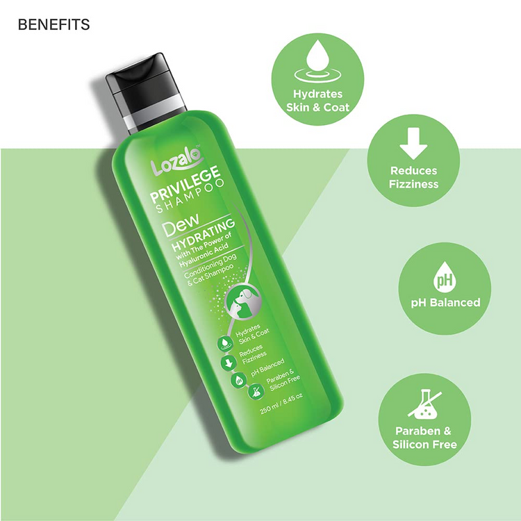 Lozalo Privilege Hydrating Conditioning Shampoo(Dew)for Dogs & Cats 250ml.
