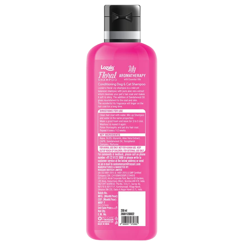 Lozalo Floral Conditioning Shampoo(Lily)for Dogs & Cats 250ml.
