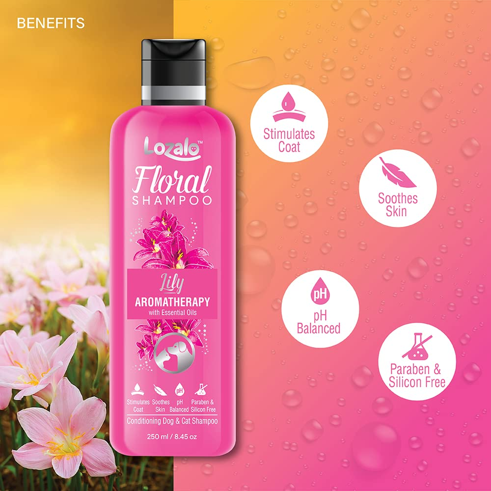 Lozalo Floral Conditioning Shampoo(Lily)for Dogs & Cats 250ml.