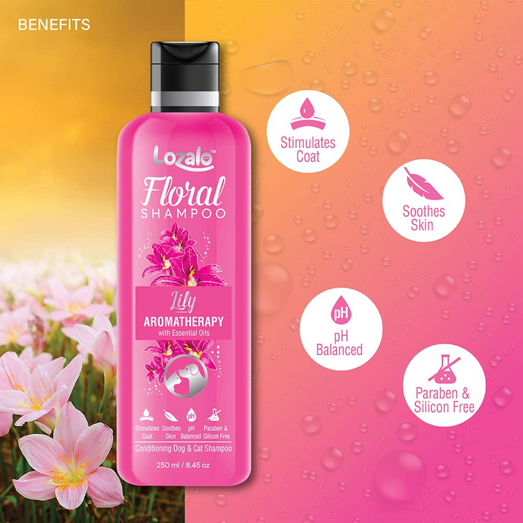 Lozalo Floral Conditioning Shampoo(Lily)for Dogs & Cats 250ml.