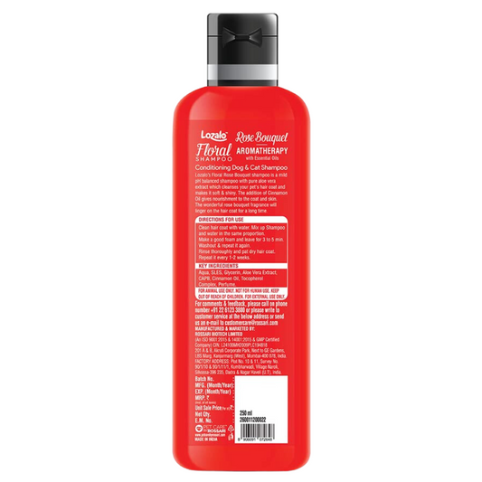 Lozalo Floral Conditioning Shampoo(Rose Bouquet)for Dogs & Cats 250ml.