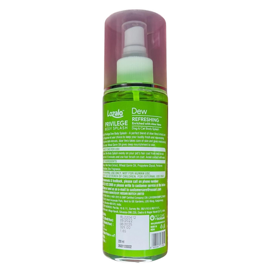 Lozalo Privilege Body Splash Refreshing Dew for Dogs & Cats 200ml.