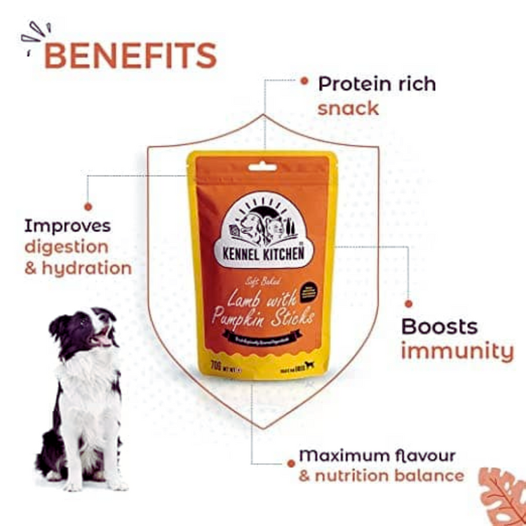 Kennel Kitchen Soft Baked Lamb with Pumkin Sticks - 70g 2nos.