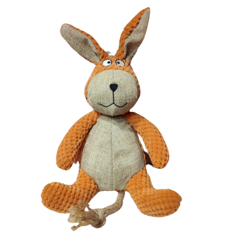 Poochles Bunny Shaped Dog Plush Toy with Squeak Inside