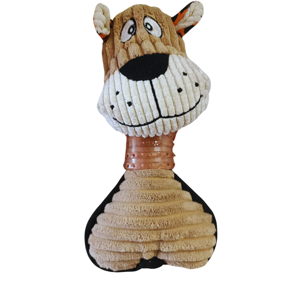 Poochles Squeak Plush With Rope Tail Dog Toy (Assorted)