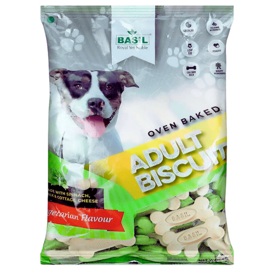 Basil Vegetarian Adult Dog Biscuit Vegetarian Flavor 900gm