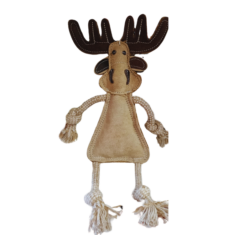 Pup-Arazzi Leather Forest Animal Moose Toy