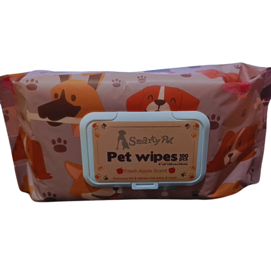 Smarty Pet Wet Body Wipes  Fresh Apple Scent For All Pets - 100 sheets