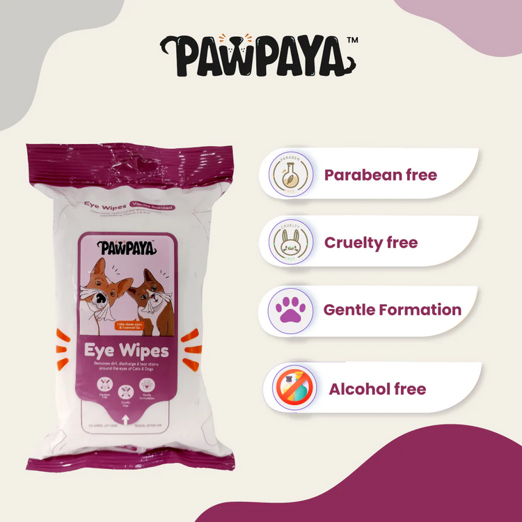 PawPaya Pet Eyes Wipes Made for All Cats and Dogs