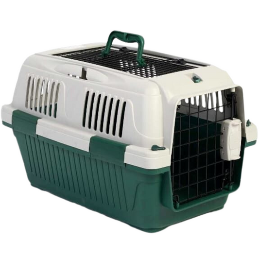 Nutra Pet Dog & Cat Carrier Box Closed Top Dark Green L57Cms X W37Cms X H35 cm