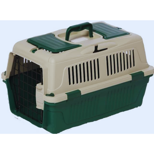 Nutra Pet Dog & Cat Carrier Box Closed Top Dark Green L57Cms X W37Cms X H35 cm