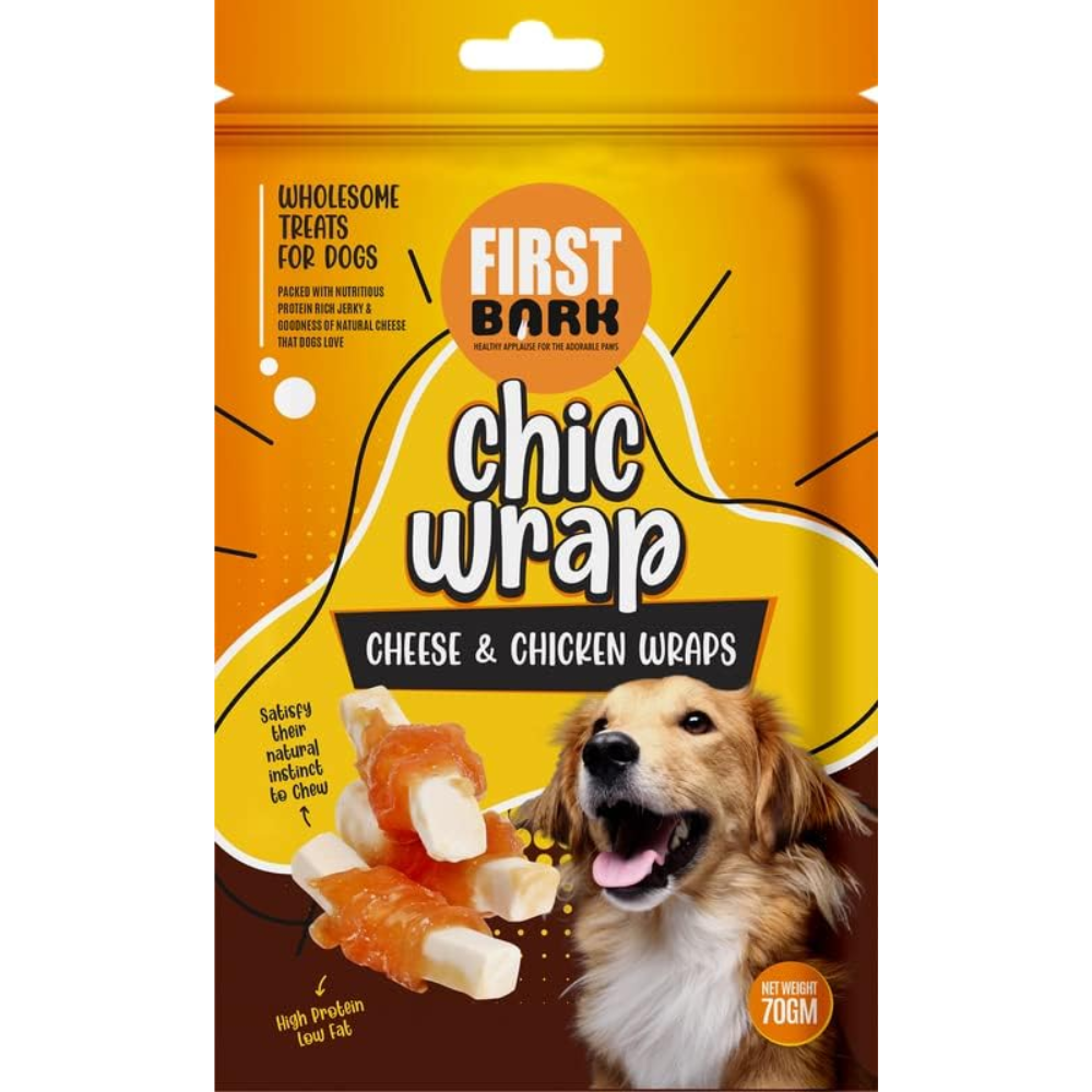First Bark Chick Wrap Cheese And Chicken Wraps 70gm