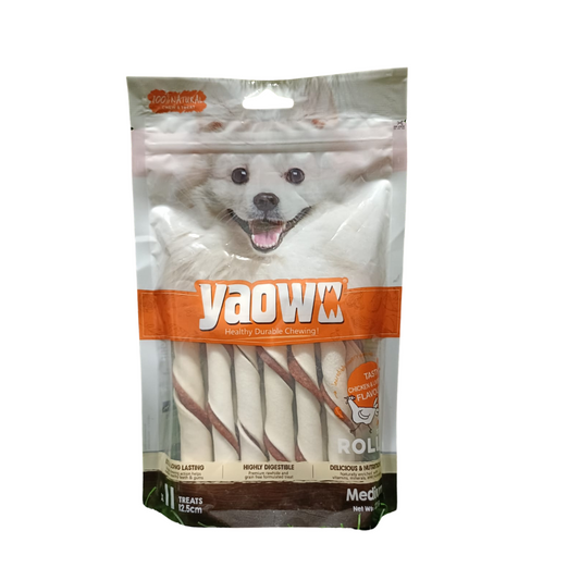 Yaowo Braided Rawhide Dog Chew Treat - 220gms (4.5 Inch)
