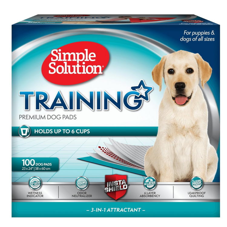 Simple Solution Puppy Training Pads, Pack of 100 Pads, 55 x 56 cm