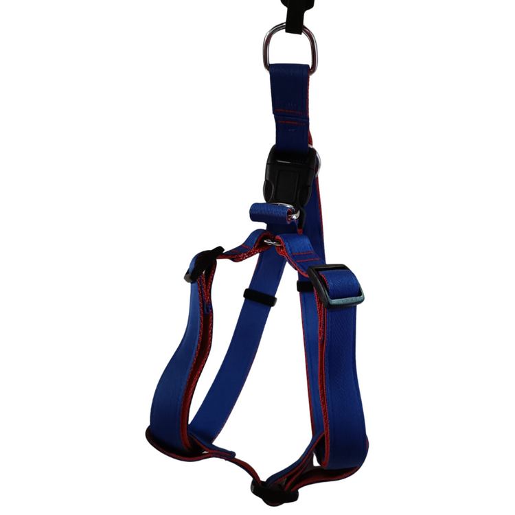 Pet's Pot Pet Walk Premium Step In Harness Blue with Red - Large