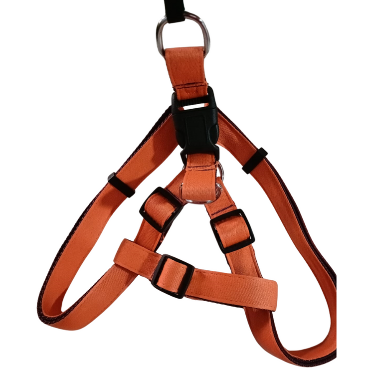 Pet's Pot Pet Walk Premium Step In Harness Orange With Plum - Large