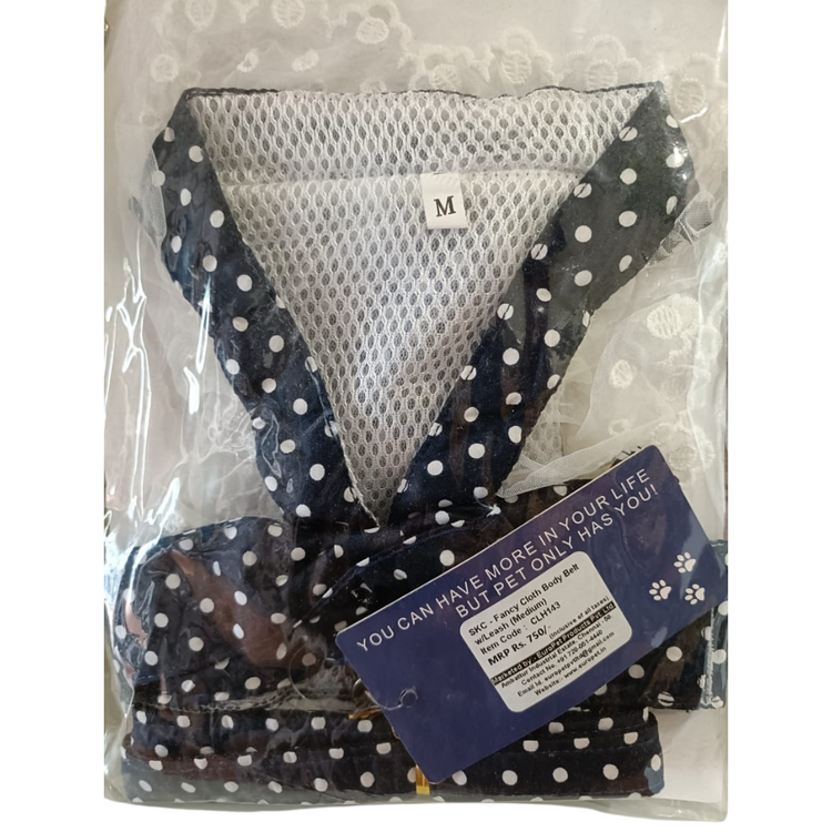 Fancy Cloth Body Belt Ribbon Fashionista Polka Navy Blue Medium