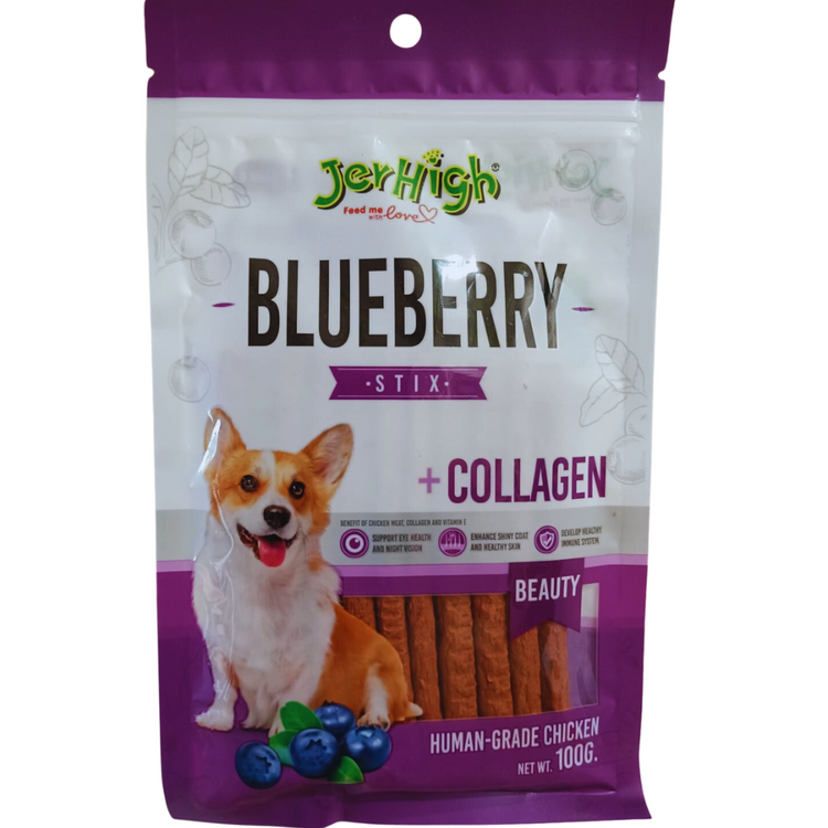 JerHigh BlueBerry Flavored Dog Stick Treat 100 Gm
